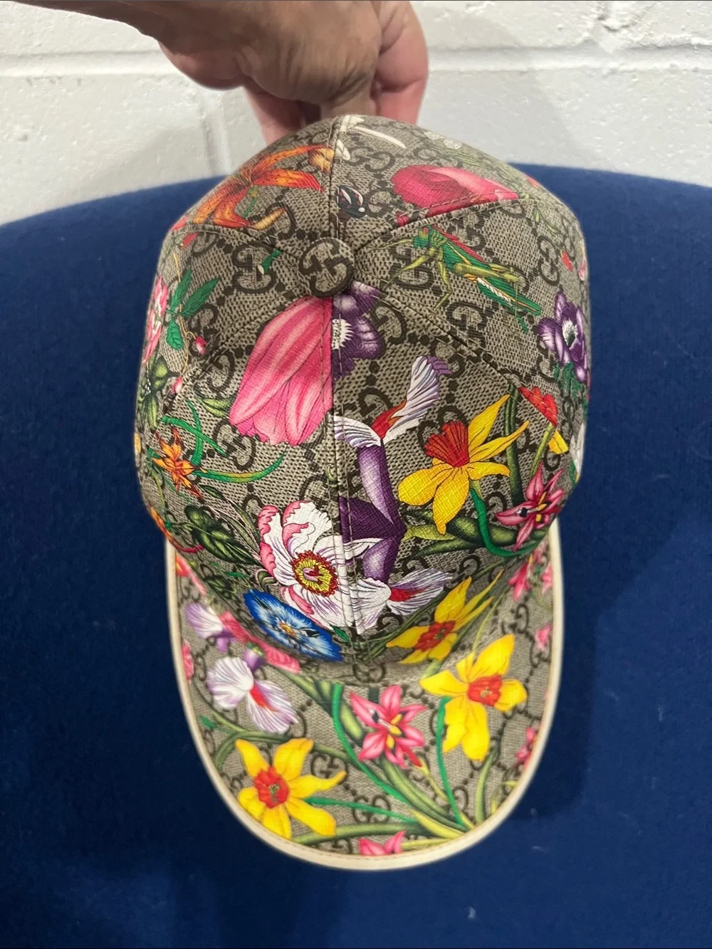 Gucci Multicolor Floral GG Canvas Baseball Cap with Cream Trim